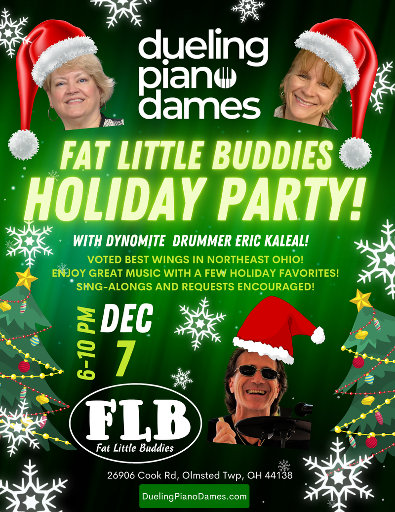 Dueling Piano Dames Trio plays Fat Little Buddies' Holiday Party
