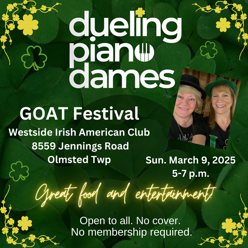 Dueling Piano Dames Duo Plays Westside Irish American Club's GOAT Festival