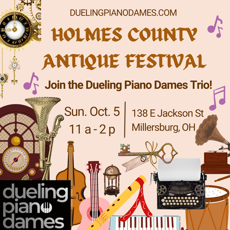 Dueling Piano Dames Trio plays the Holmes County Antique Festival