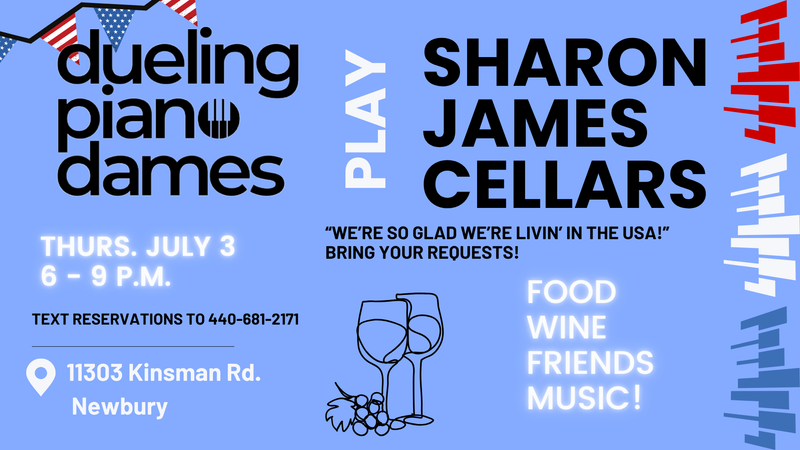 Dueling Piano Dames Duo plays Sharon James Cellars