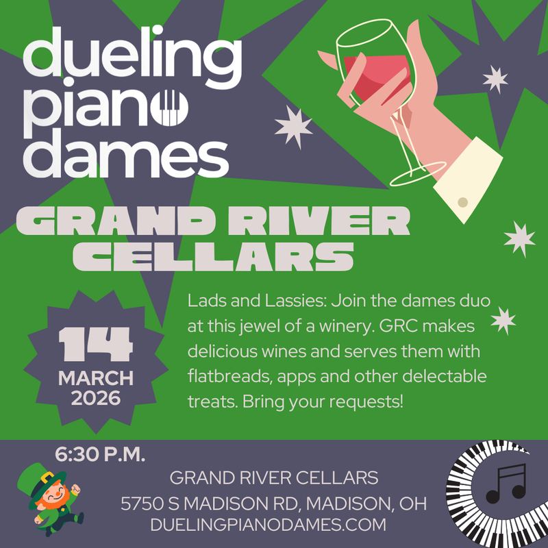 Dueling piano Dames Duo play Grand River Cellars