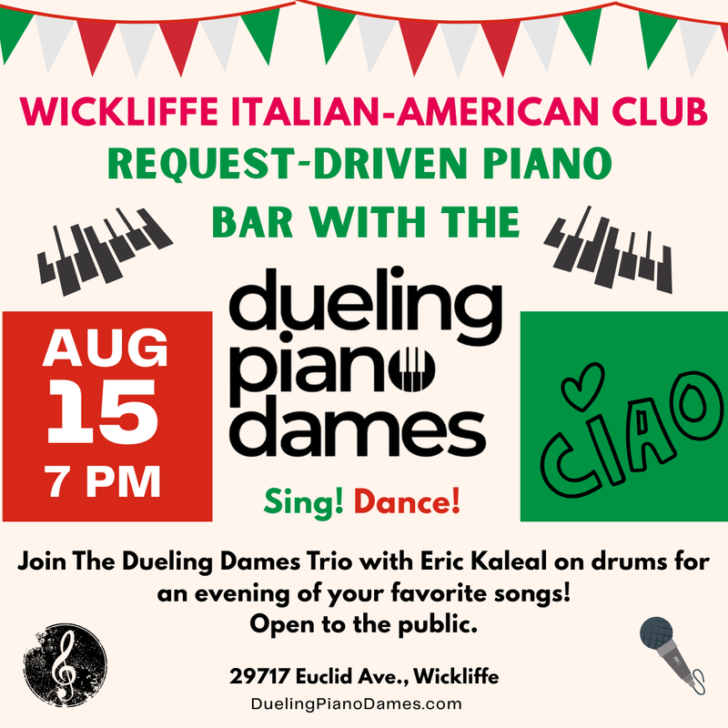 Dueling Piano Dames Trio plays Wickliffe Italian American Club