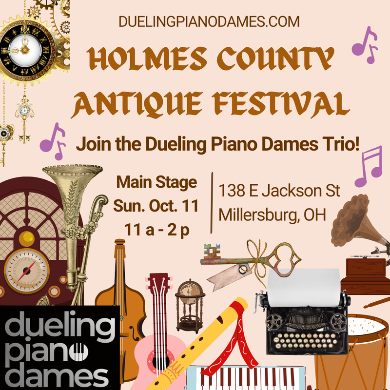 Dueling Piano Dames Trio plays Holmes County Antique Festival