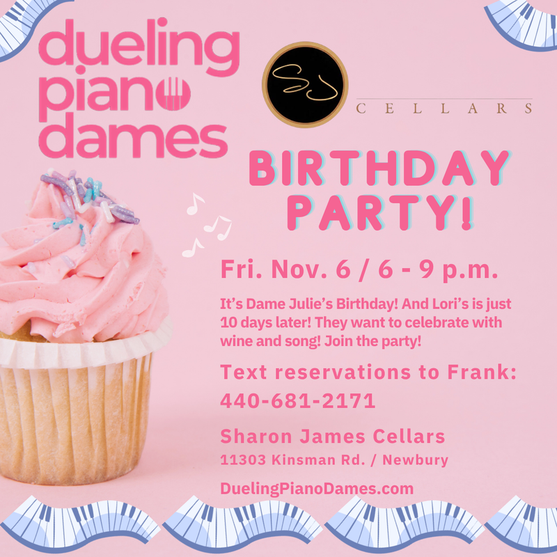 Dueling Piano Dames play Sharon James Cellars
