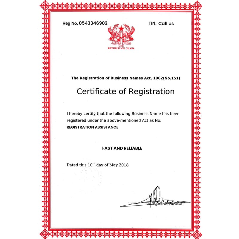 Business Certificate Registration Assistance