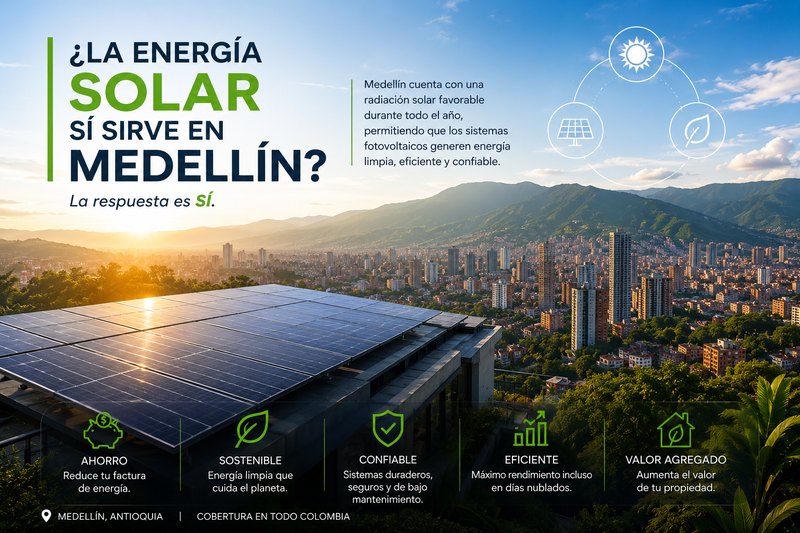 ¿La energía solar si sirve en Medellín?