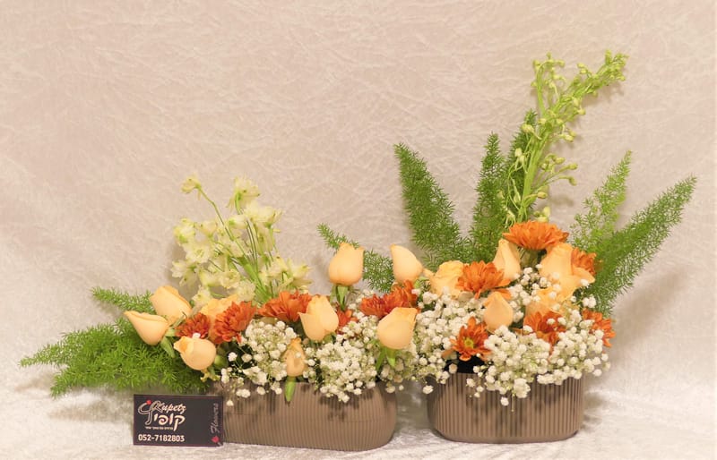 אגרטלים עם פרחים חיים