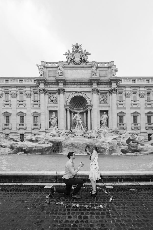 surprise proposal at Trevi Fountain