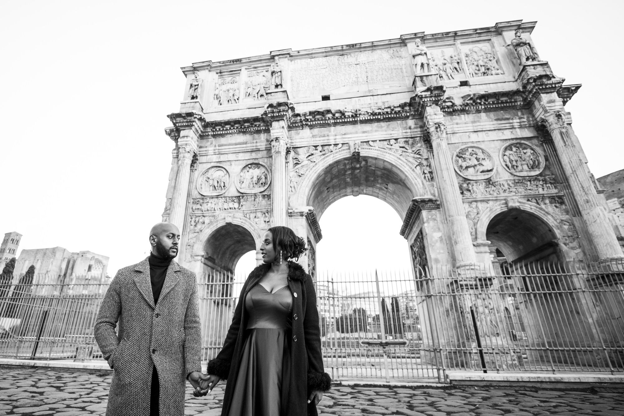 Black and white Rome photographer