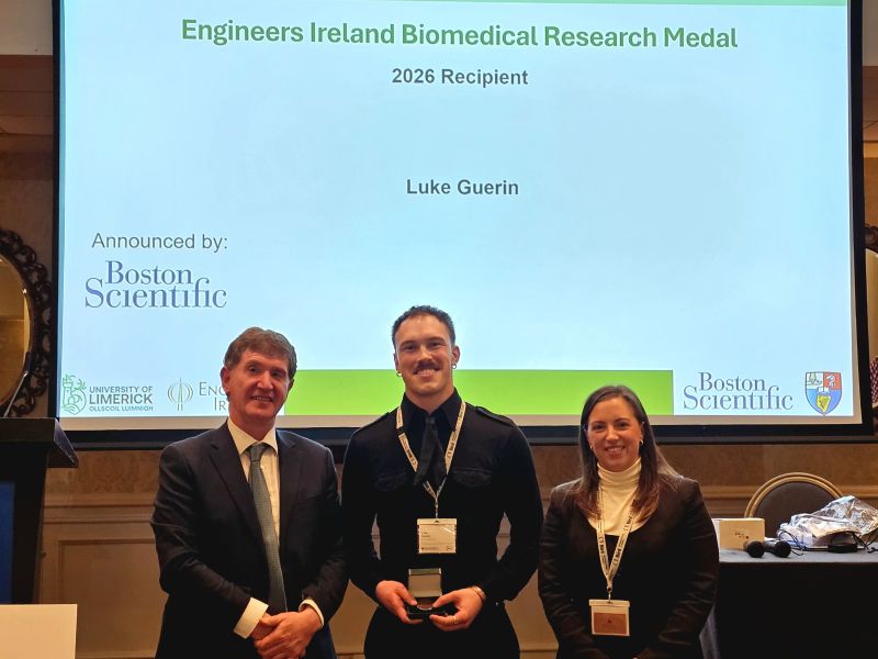 Luke Wins the Engineers Ireland Biomedical Research Medal - January 2026