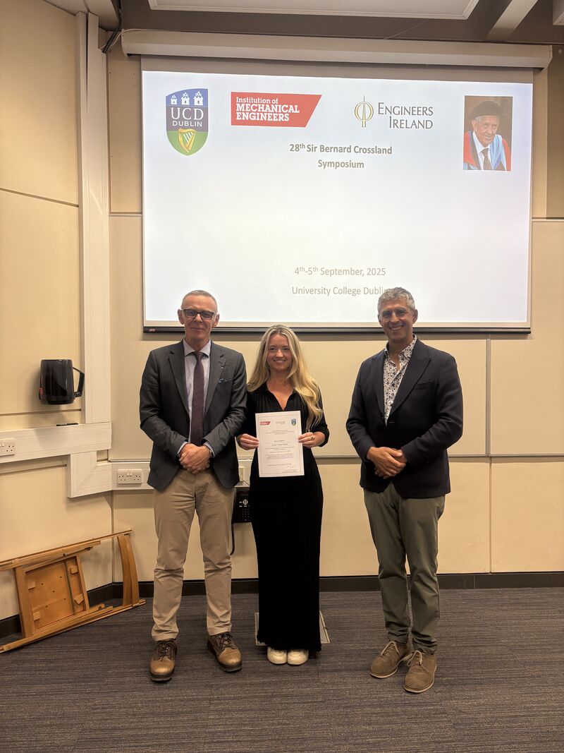 Jess Wins an Award the 28th Sir Bernard Crossland Symposium in Dublin - September 2025
