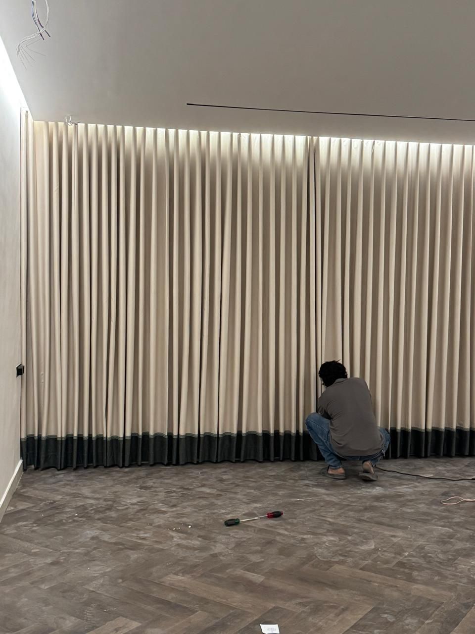 ستائر ويفي مخمل ناعم للمجالس المودرن