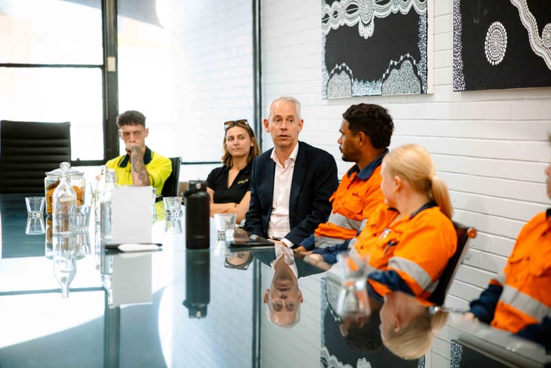Wilco team meeting on a commercial fit-out contract