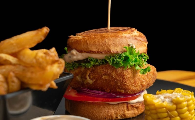 HALLOUMI BURGER on Flaky Croissant Bun