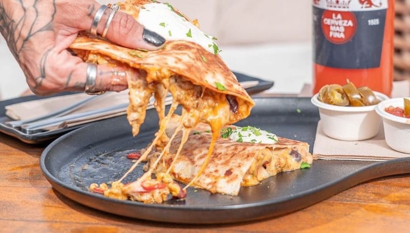 TIPSY QUESADILLA-Choose CHICKEN OR CHILI CON CARNE