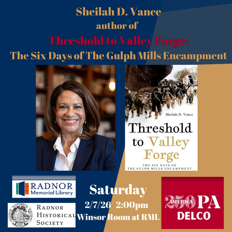 Sheilah D. Vance, author of Threshold to Valley Forge: The Six Days of the Gulph Mills Encampment