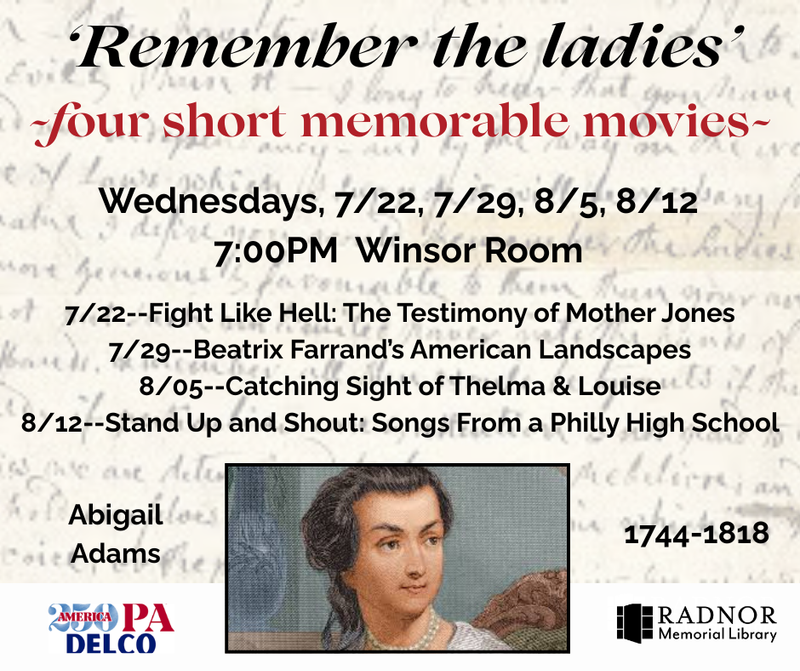 Radnor Memorial Library: 'Remember the Ladies' Film Series - Stand Up and Shout: Songs From a Philly High School