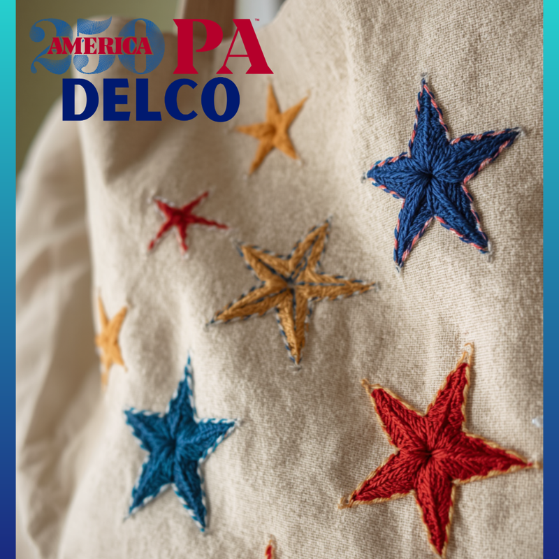 Aston Mills Arts with Rockdale Art Center: Applique Stars on Tote bag