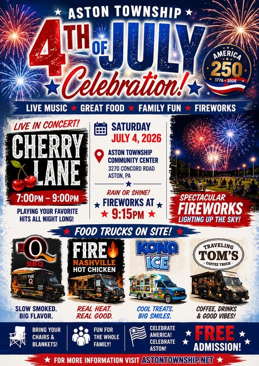 Aston Township Live Music, Food Trucks, and Fireworks