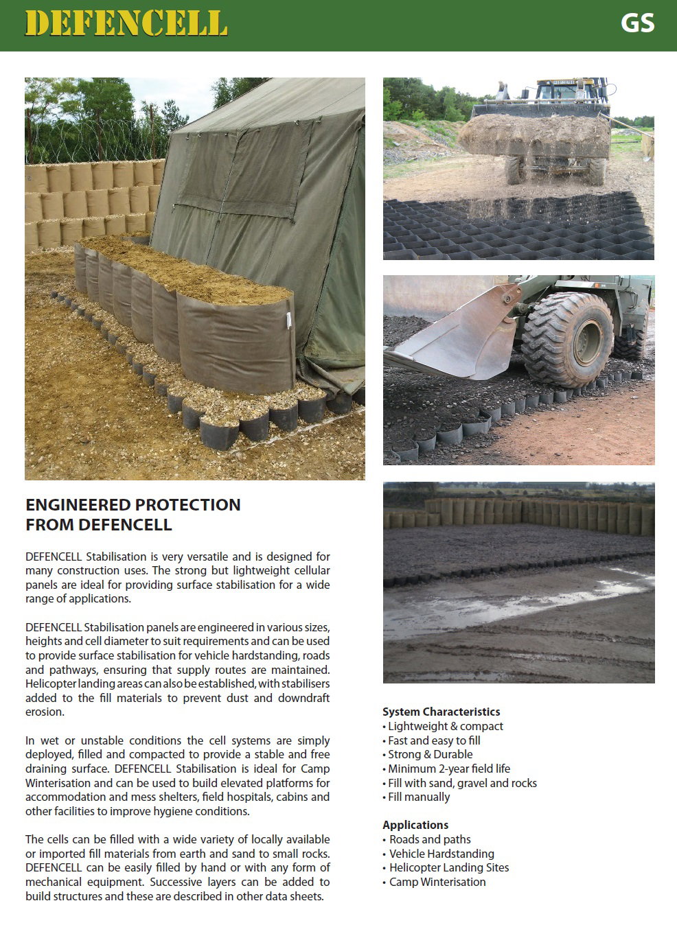 Ground Stabilisation for Roads, Paths, Landing and Camp Winterisation 