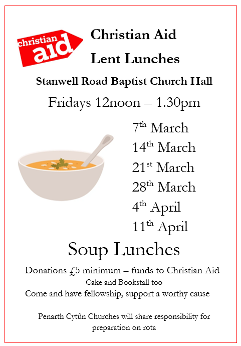 Cytun Lent Lunches in aid of Christian Aid