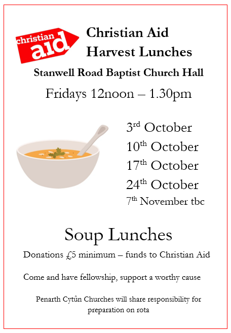 Cytun Harvest Lunches in aid of Christian Aid