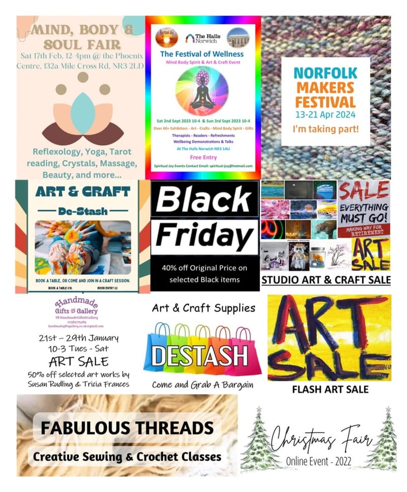 Art & Craft Exhibitions,and Destash Sales