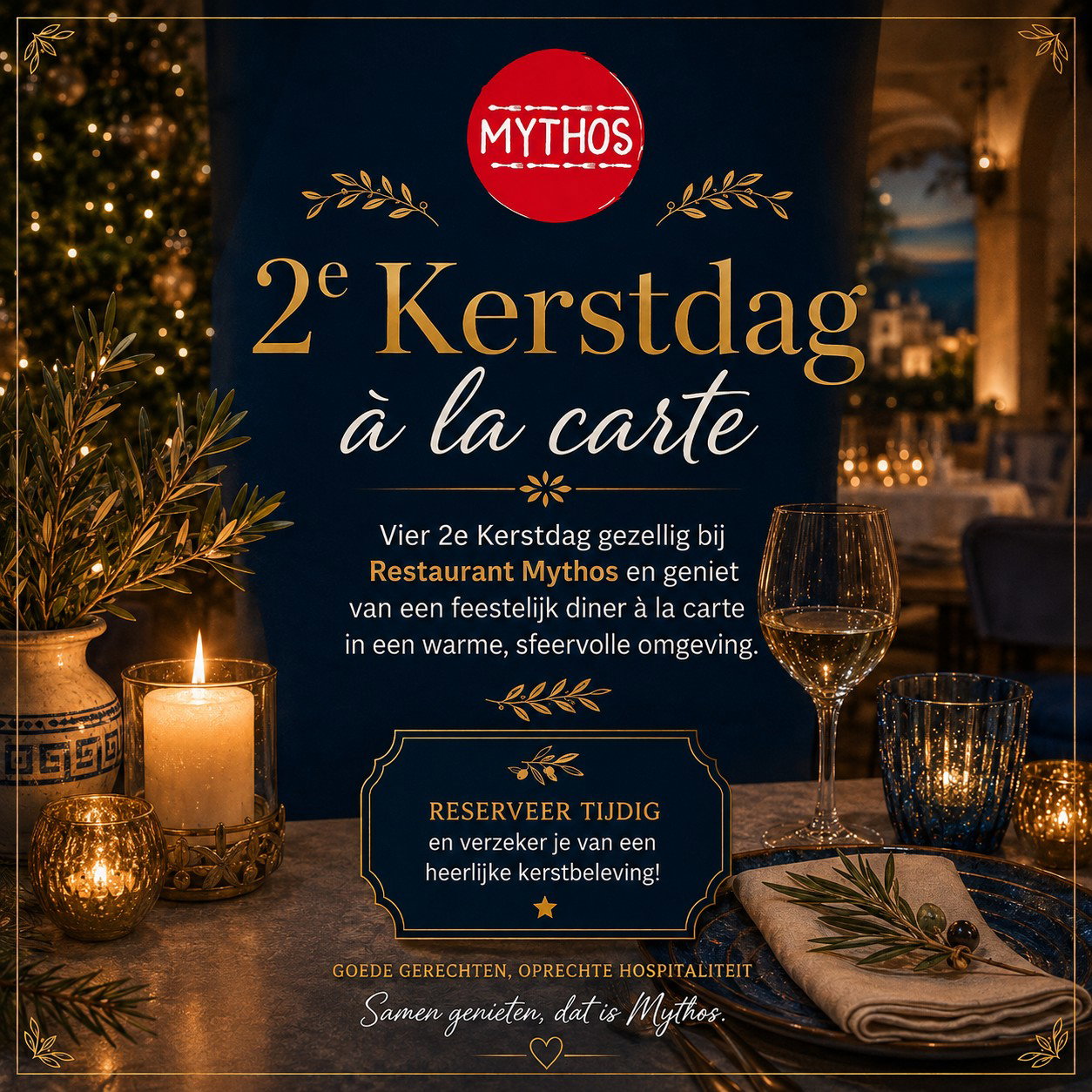 2e Kerstdag (za 26 dec 26) à la carte dineren