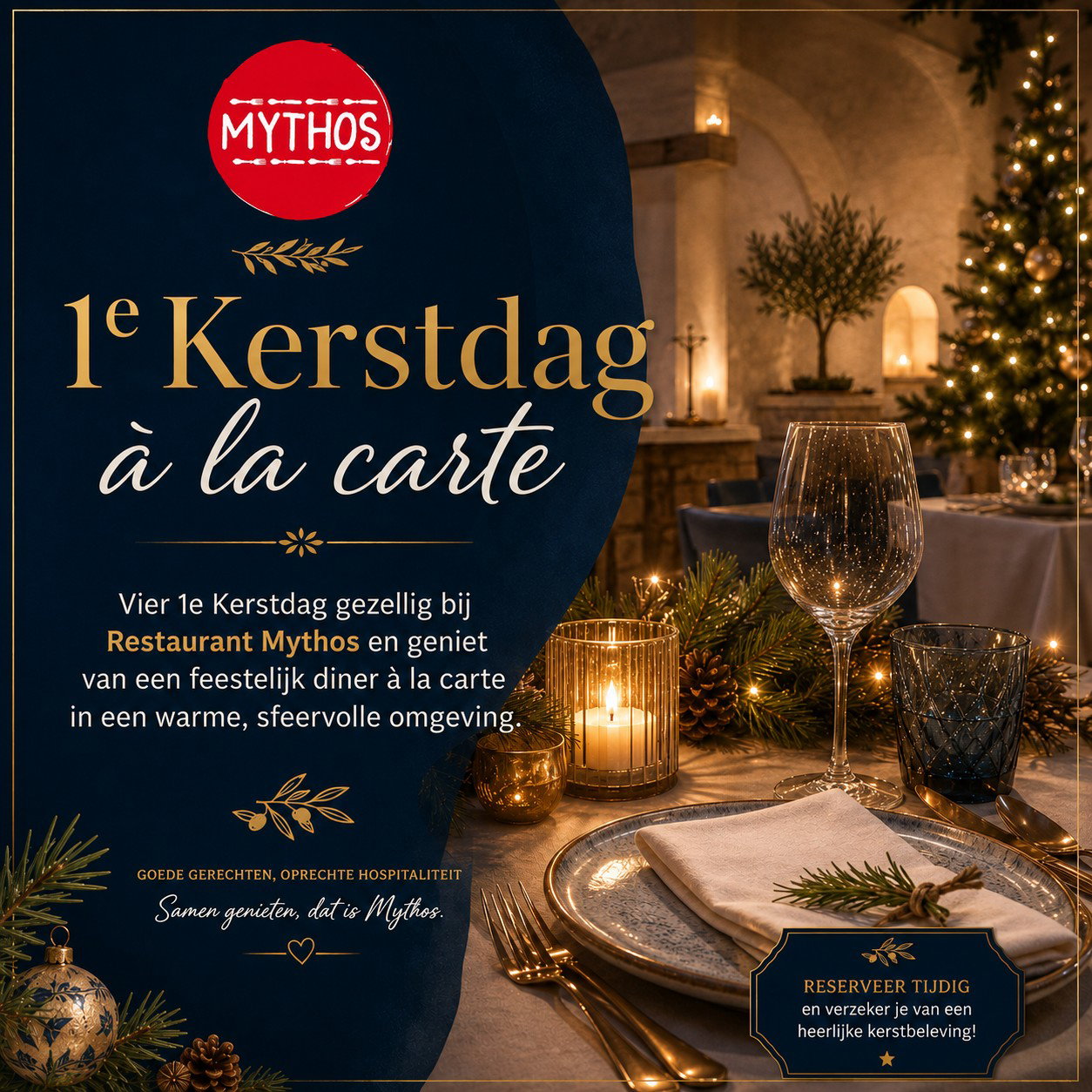 1e Kerstdag (vr 25 dec 26) à la carte dineren