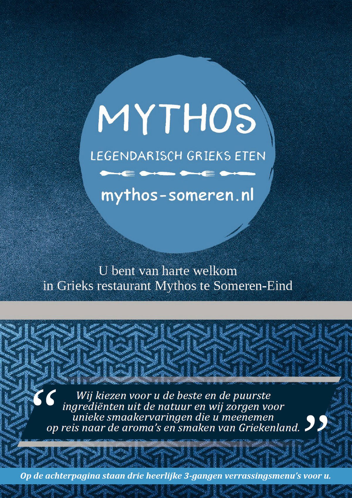 Menu - Mythos Grieks restaurant Someren-Eind