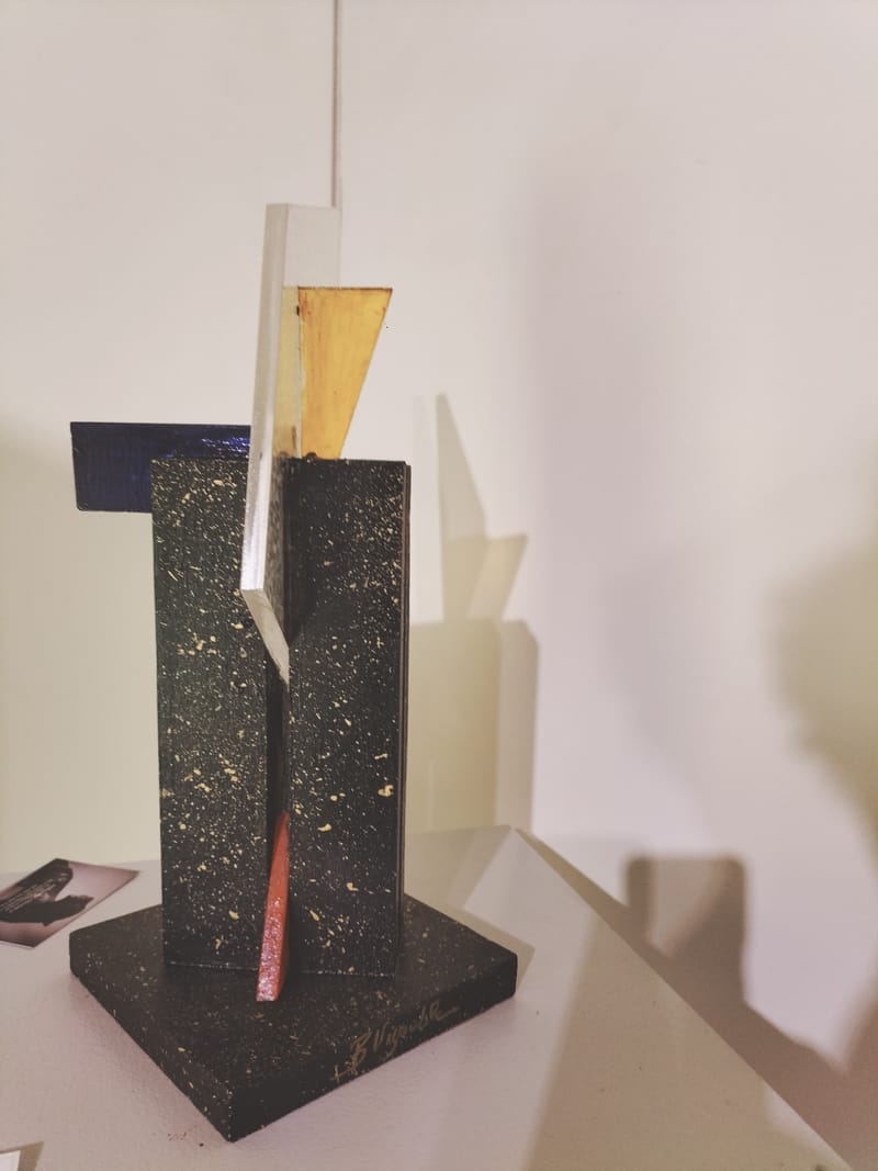 sculptures mixtes bois verre