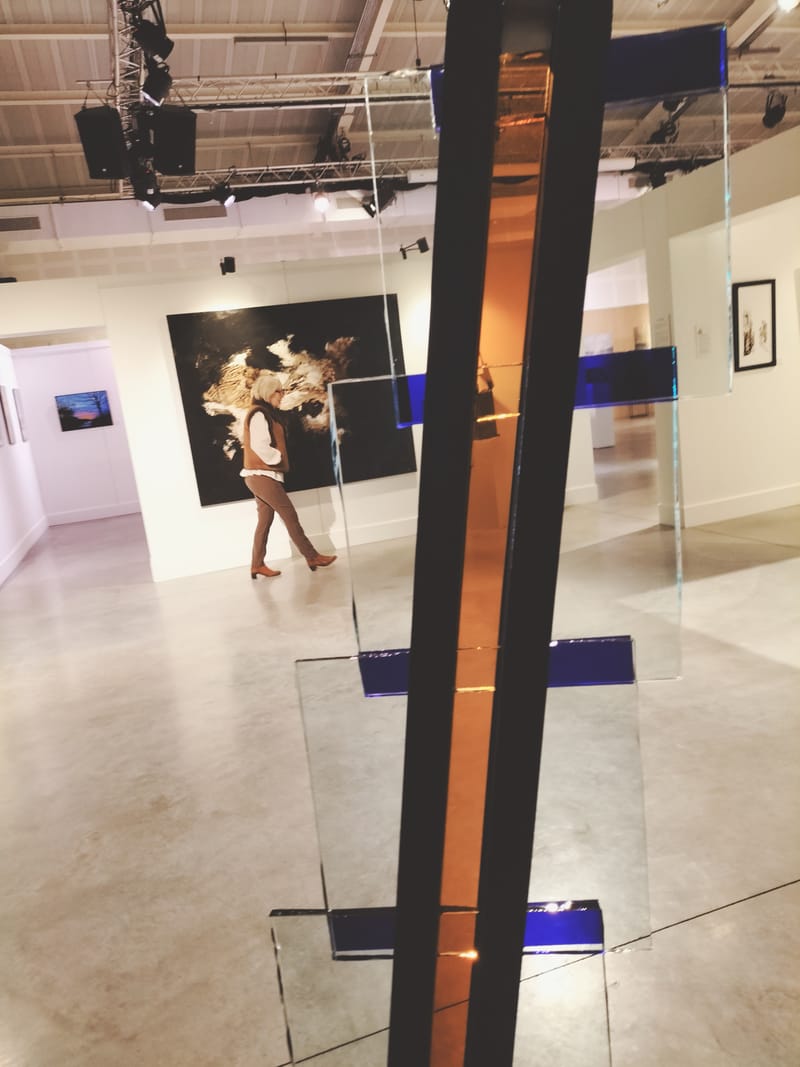 sculptures mixtes bois verre
