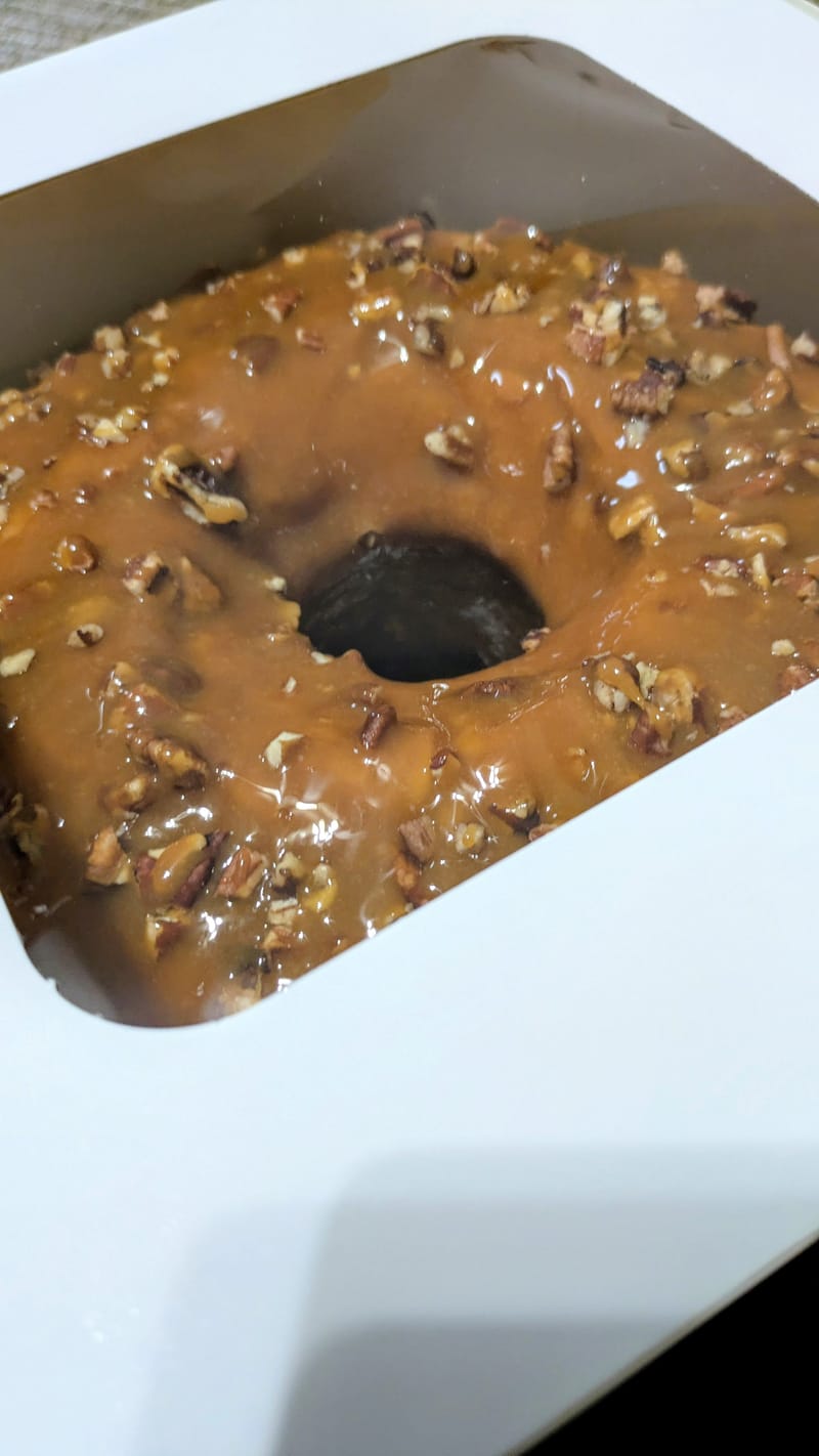 Brown Sugar Carmel Bourbon  Glaze with Pecans