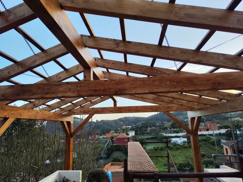 Pergola de dos aguas