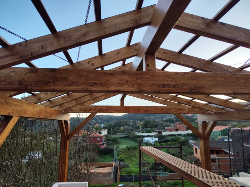 Pergola de dos aguas