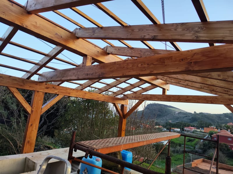 Pergola de dos aguas
