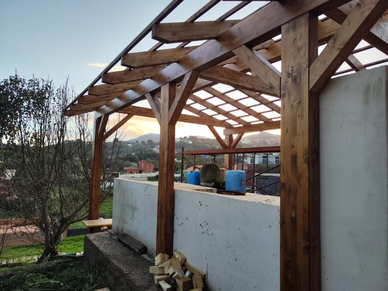 Pergola de dos aguas
