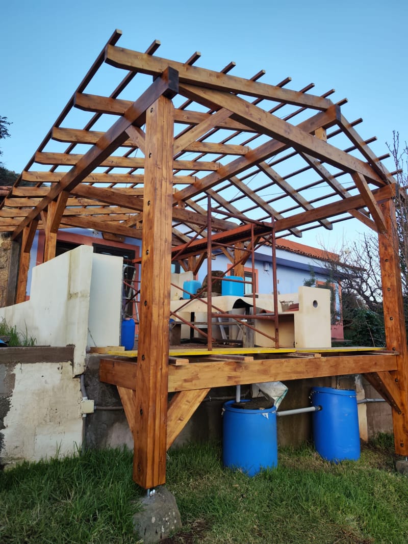 Pergola de dos aguas