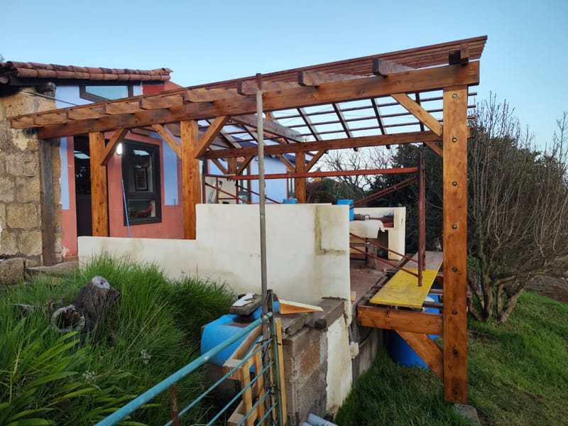 Pergola de dos aguas