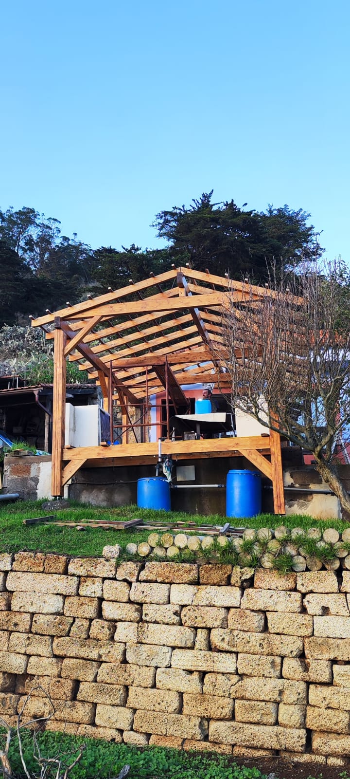 Pergola de dos aguas