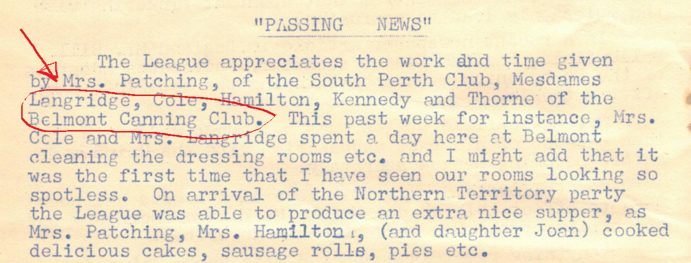 1956 Belmont Canning Districts Amagalmation