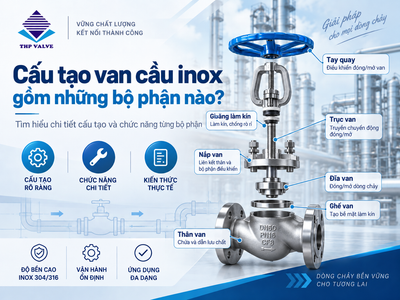 Cấu tạo van cầu inox gồm những bộ phận nào?