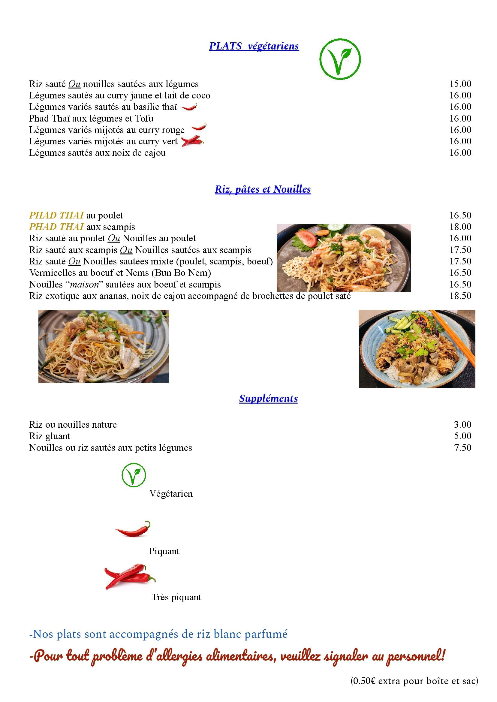 Plats végétariens-Riz sauté-Nouilles sautées