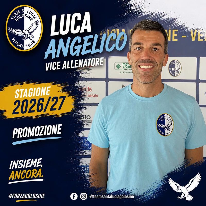 LUCA ANGELICO CONFERMATO VICE ALLENATORE