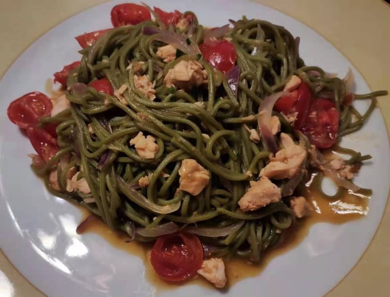 【 Matcha Soba Salmone 】Normale o Piccante🌶️