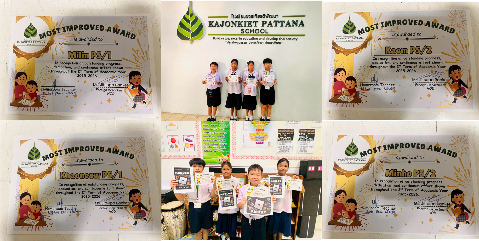 Term 2 Most Improved Students Award