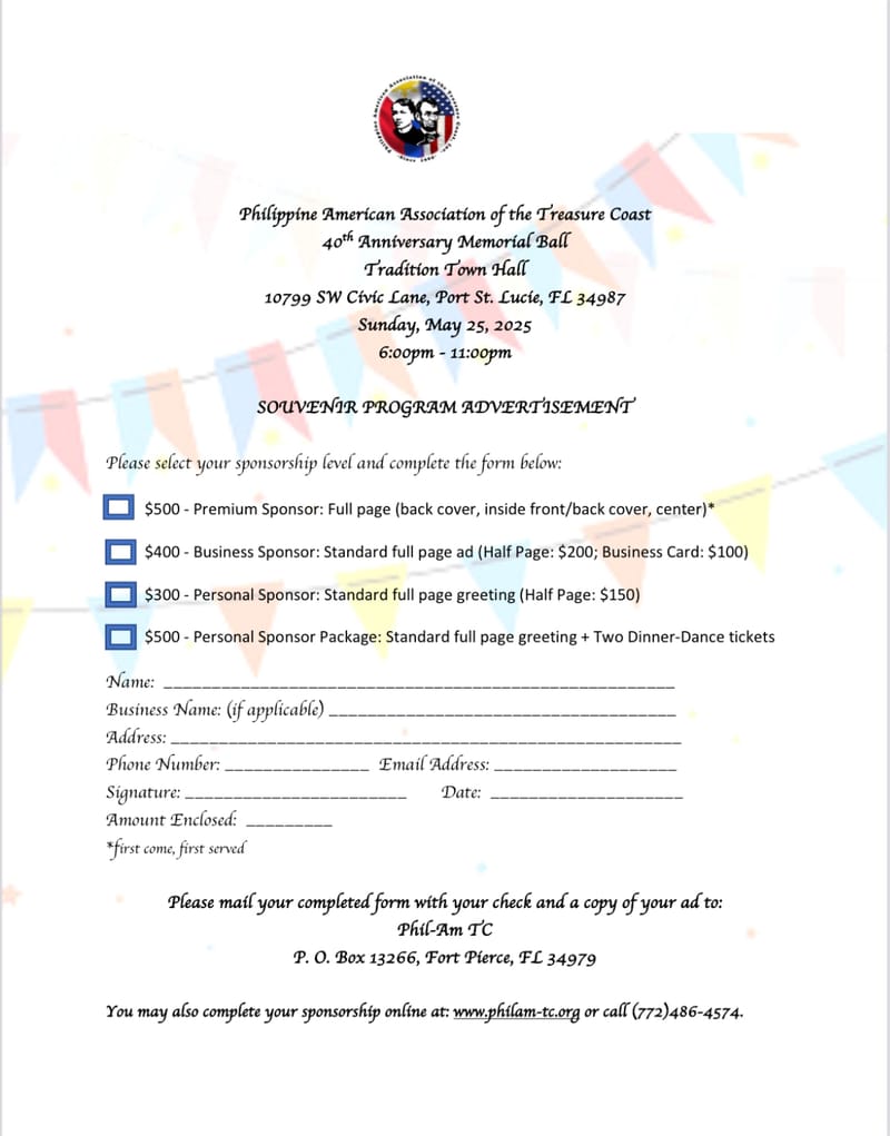 PHIL-AM TC 40th ANNIVERSARY SOUVENIR PROGRAM