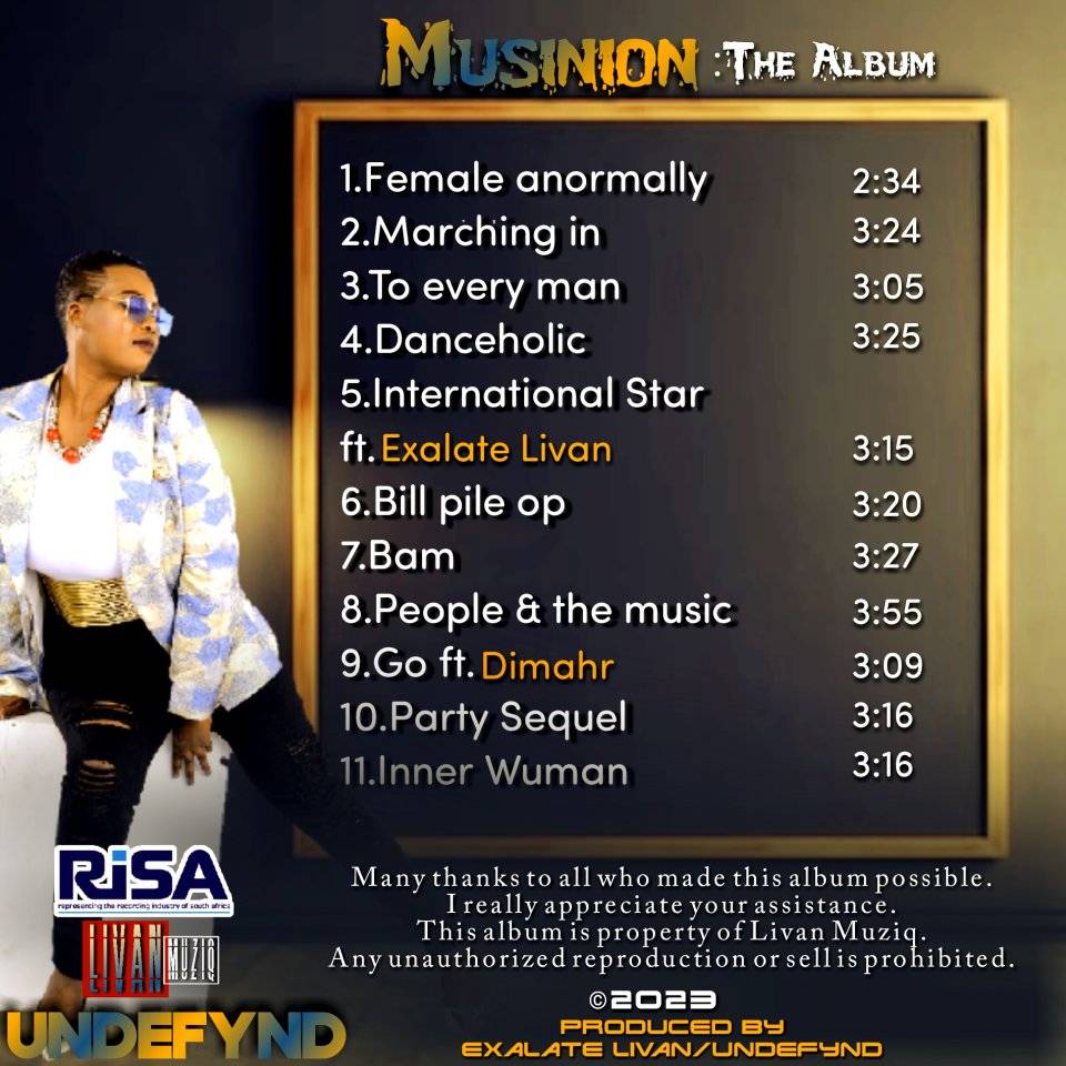 Undefynd Musinion The Album Tracklist