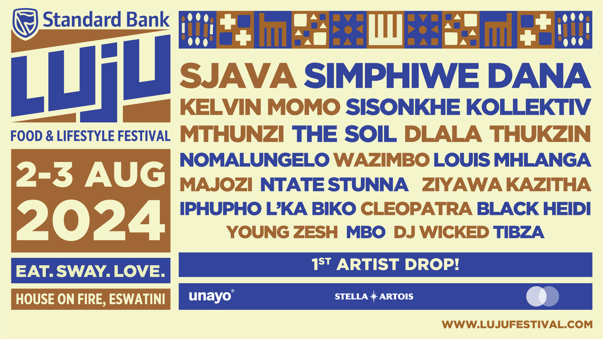 Standard Bank Luju Food & Lifestyle Festival 2024 1st lineup announced