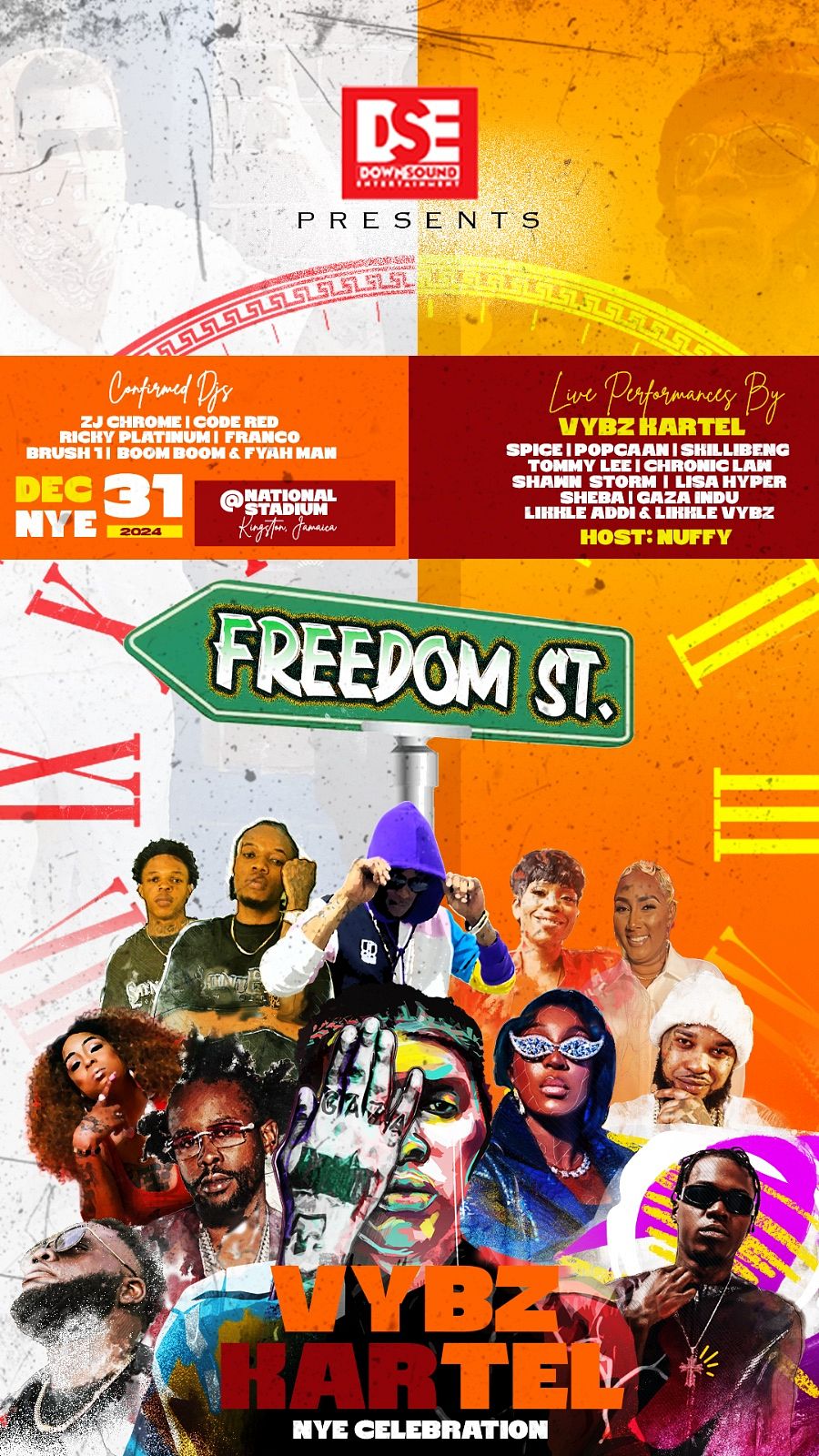 Vybz Kartel & Friends - Freedom Street Concert On New Year's Dec 2024 At National Stadium - Kingston Jamaica